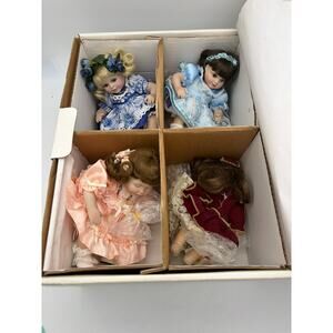 Marie Osmond Tiny Tots Porcelain Dolls Set of 4 Limited Edition Original Box